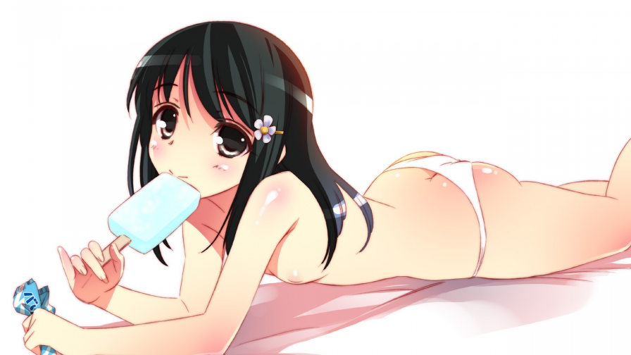 Anime Girl, Ice Cream, Ass, Anime Girl, Underwear - Porn Wallpaper