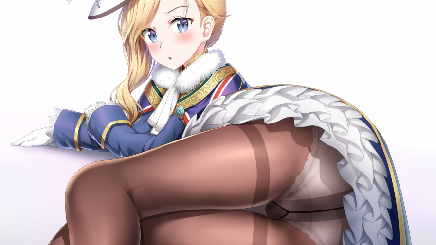 Blonde Anime Girls Uniform & Panties Wallpaper