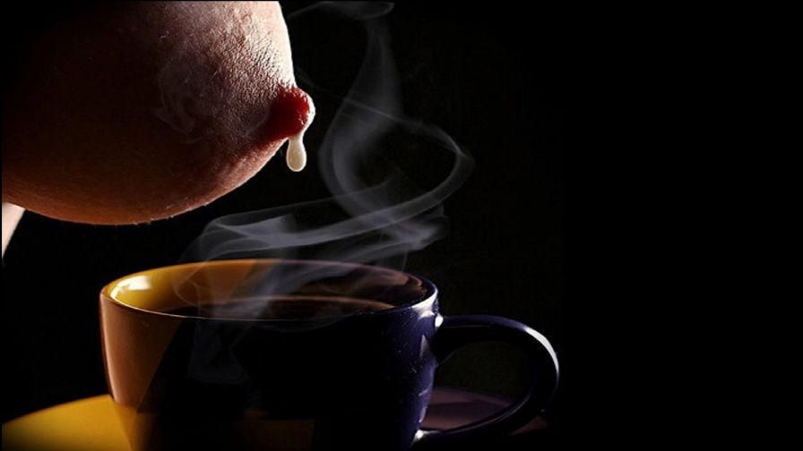 Boobs, Nipple Milk Coffee - Porn Wallpaper
