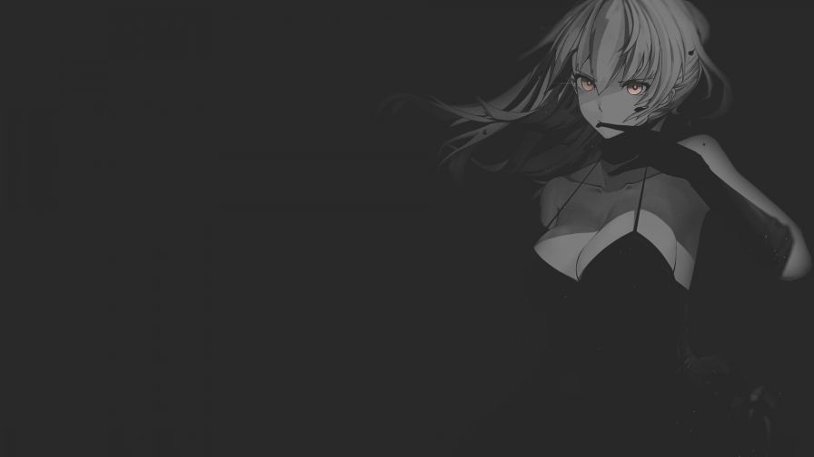 Hentai Anime Girl Dark Desktop & Mobile Wallpaper